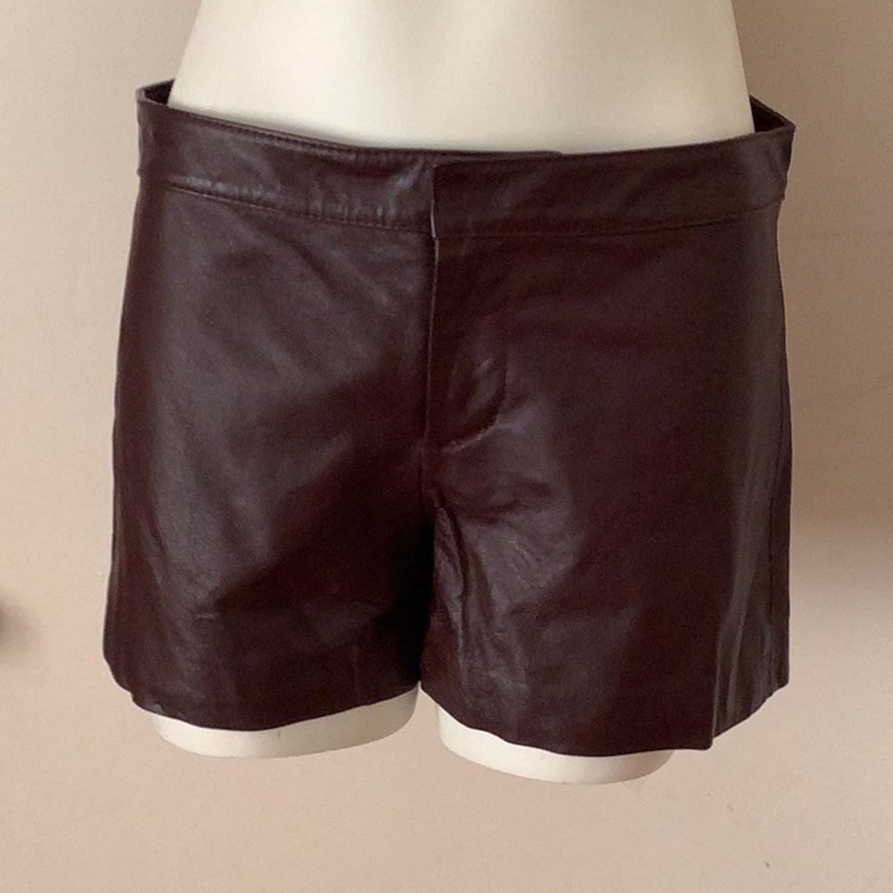 Women’s Brown Leather Shorts